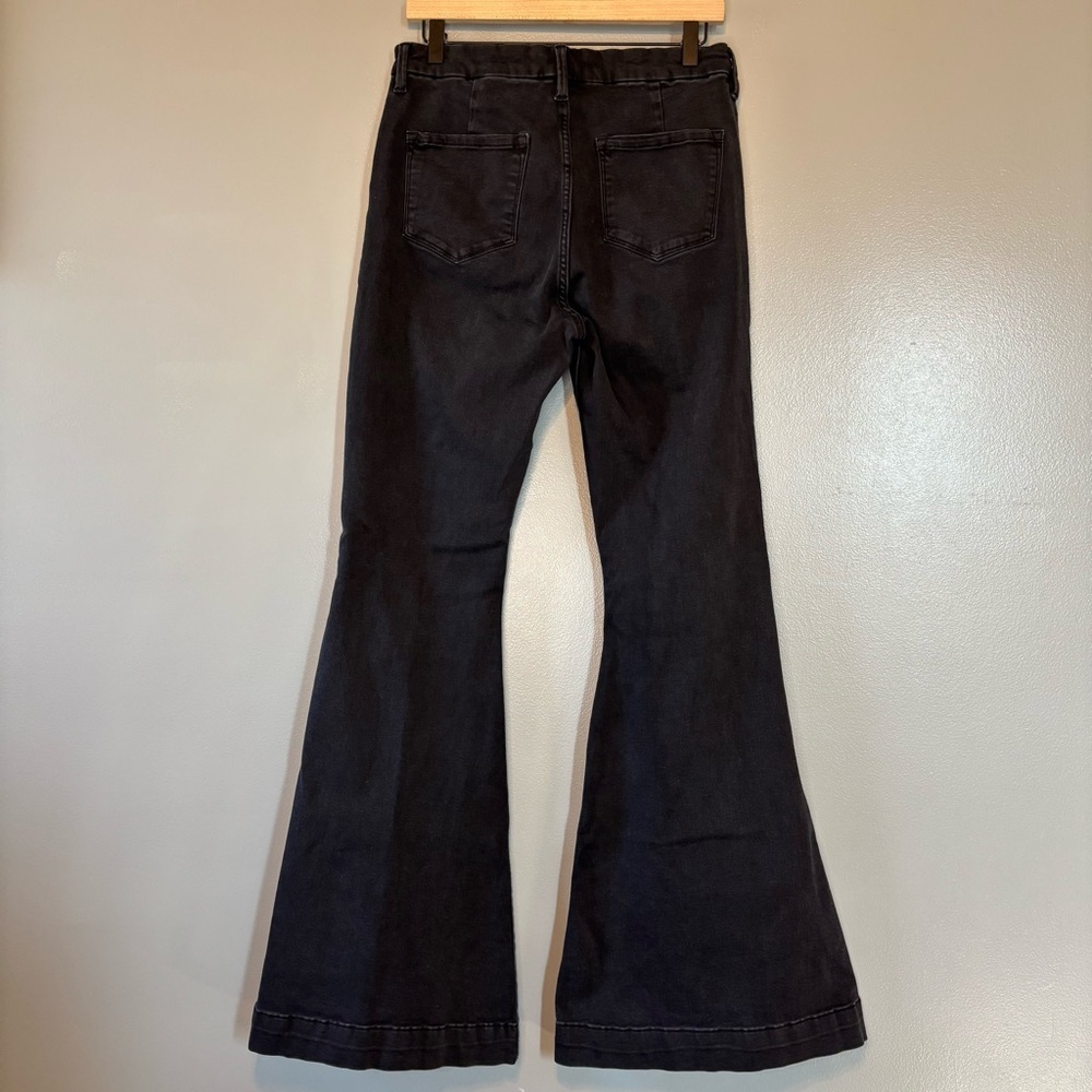 Kancan 11/29 High Rise Super Flare Bell Bottom Button Fly Jeans Black Denim - Picture 5 of 8